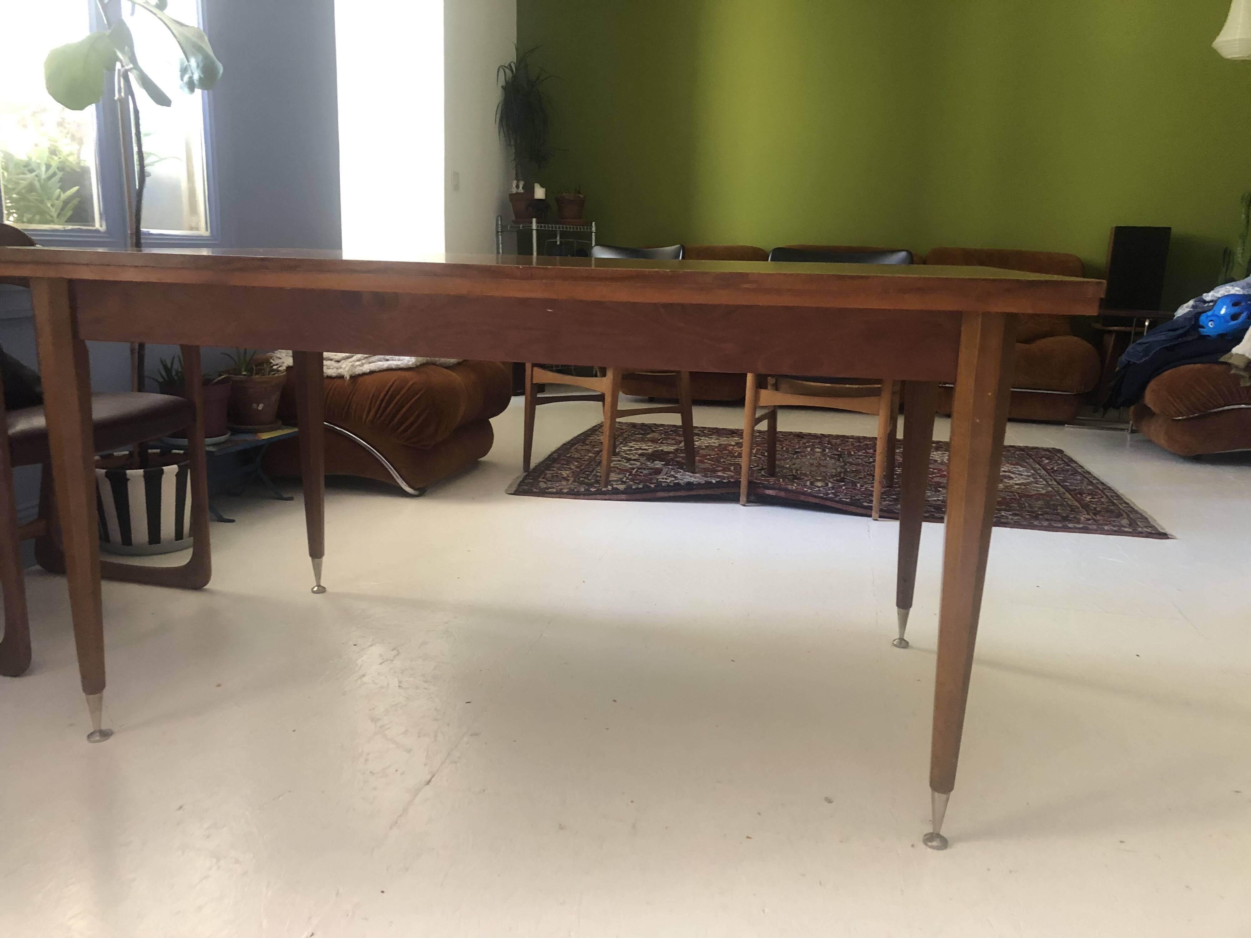 Mid-century Scandinavian dining table (with integrated extensions)