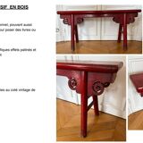 Antique chinese carved wood bench