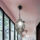 Wrought Iron Murano Glass Light Pendant 1950’s