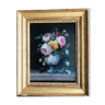 Oil on canvas still life with a bouquet of peonies