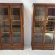 Pair of display cabinets in solid cherry wood from the 19th century.