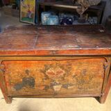 Mongolian wooden chest at the end of the 19th century