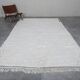 Handmade Moroccan Beni Ourain rug in cream white, 150/250cm