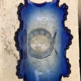 Vintage blue fan vase