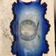 Vintage blue fan vase