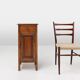 Nightstand or bedside table in pinewood, France ca. 1850