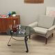 Glass coffee table, Danish design, 1970s, made in Denmark