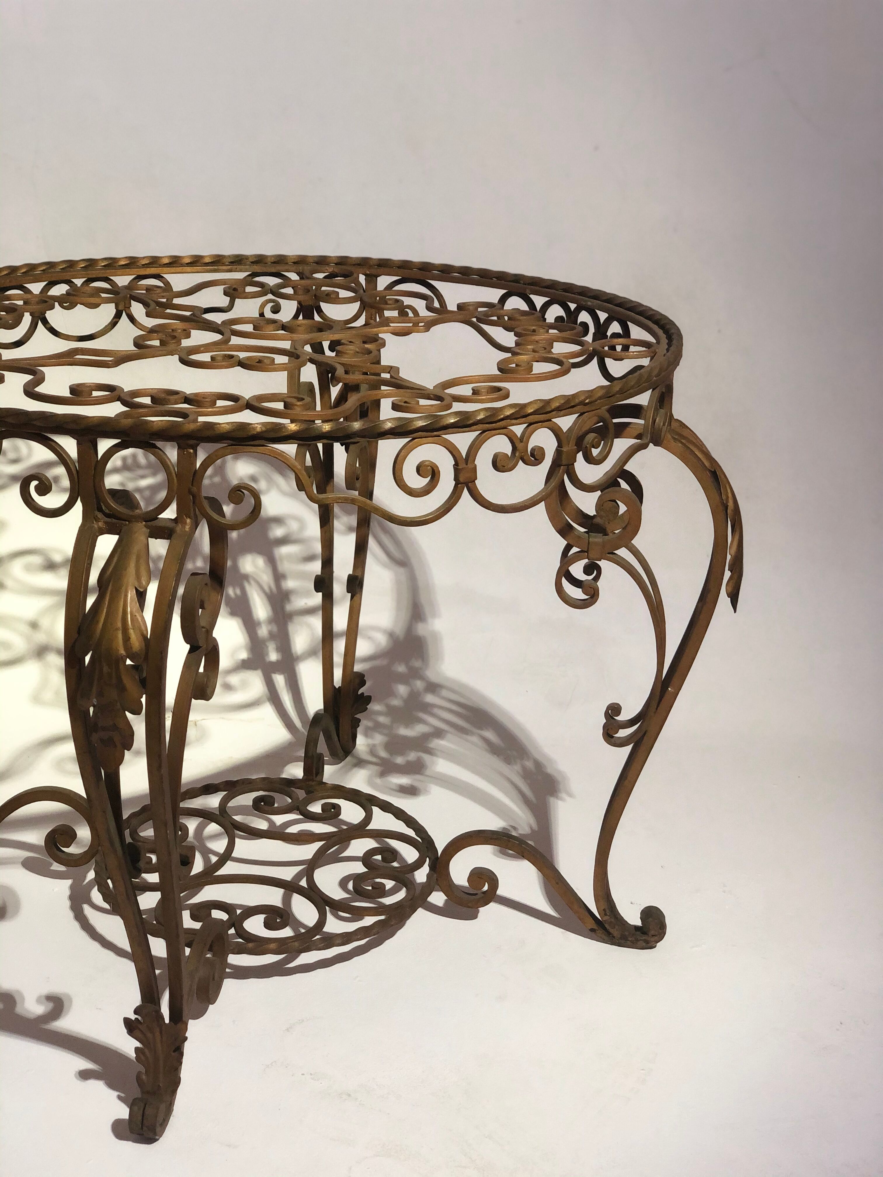 Vintage wrought iron coffee table -1940