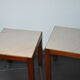 Pair of wooden and marble side tables