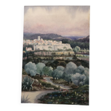 Watercolor saint paul de vence signed jacques anger 1977, provence alpes maritimes 06 impressionism