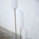Vintage floor lamp in black metal, brass and opaline