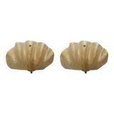 Pair of Mid-Century Modern Style Murano Glass Shell Sconces