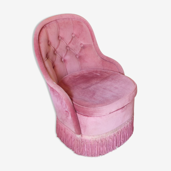 Fauteuil crapaud rose