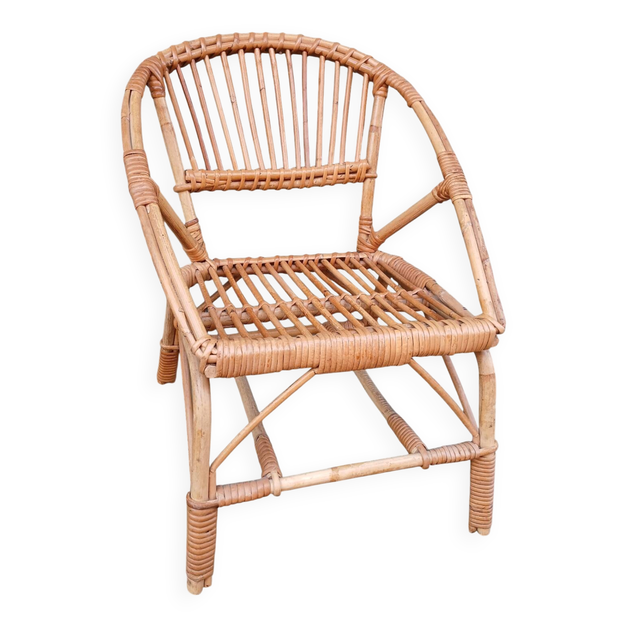 Petit fauteuil enfant en osier 