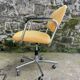 Fauteuil à roulettes Strafor en tweed jaune 1970