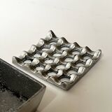 Mid-century chrome metal ashtray in the Ultima 15 style, 1970 design.