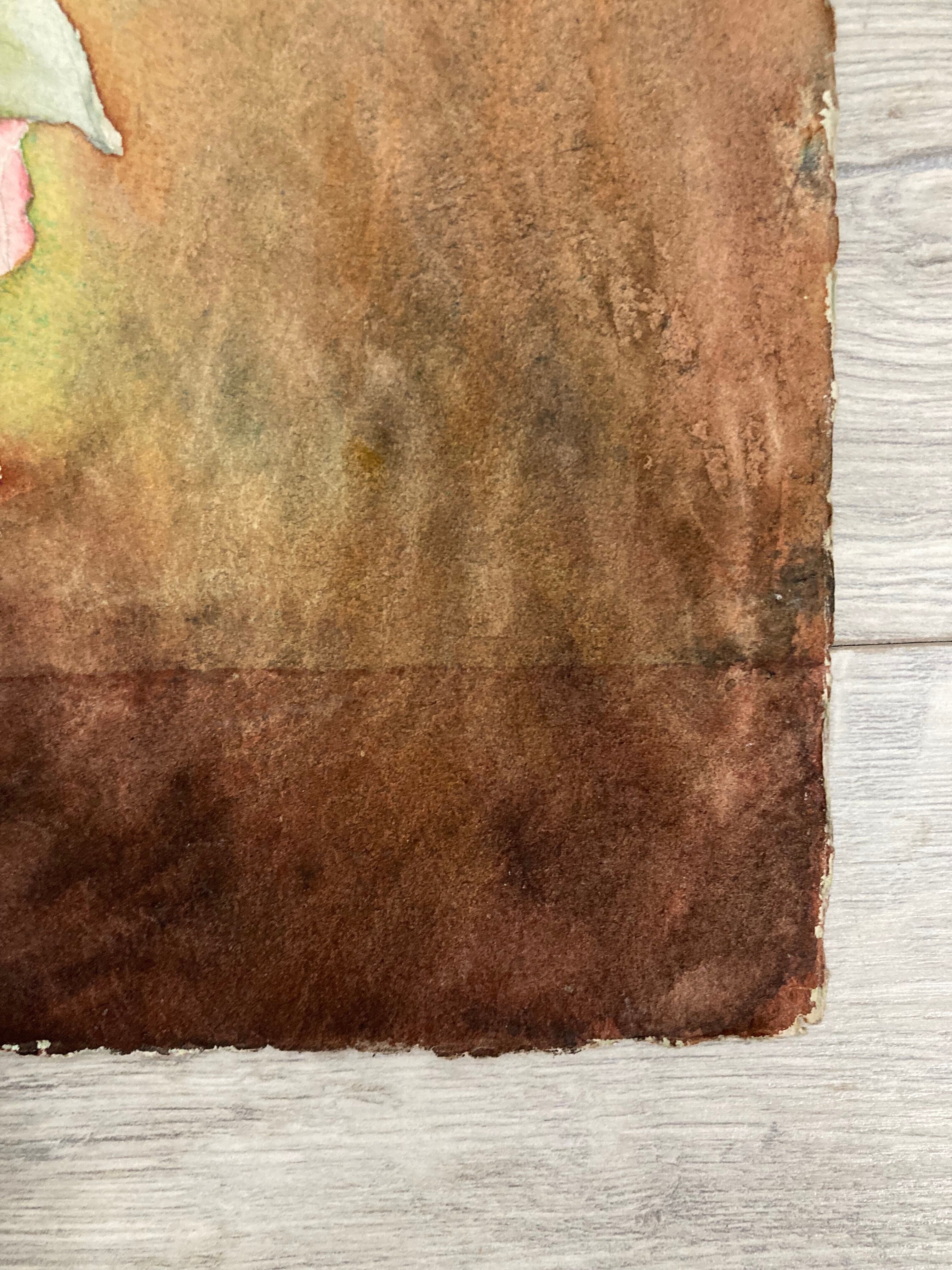 Aquarelle aux roses vintage