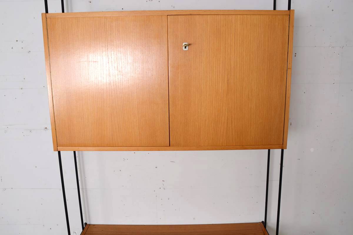 Omnia shelving system / self-supporting modular secretary desk in teak, dating from the 1960s.