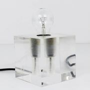 Cubic table or postmodern accent lamp in lucite, Italy, 1970s
