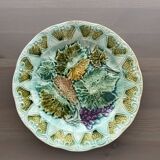 French barbotine plate – raised floral decoration – late 19th century