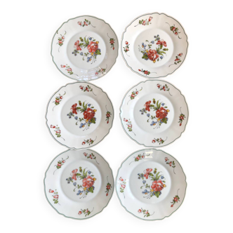 6 assiettes plates modèle Ronsard