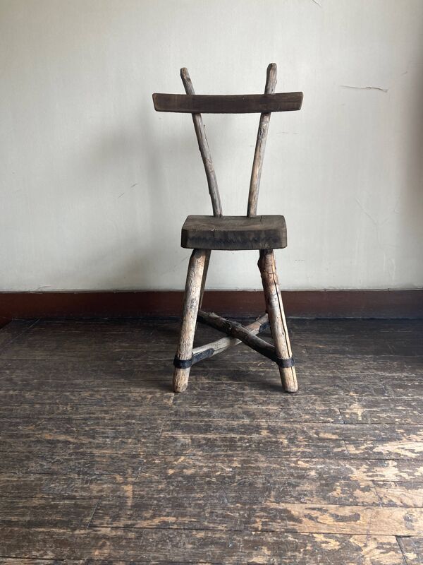 Chaise de montagne d'estive 19e art populaire transhumance