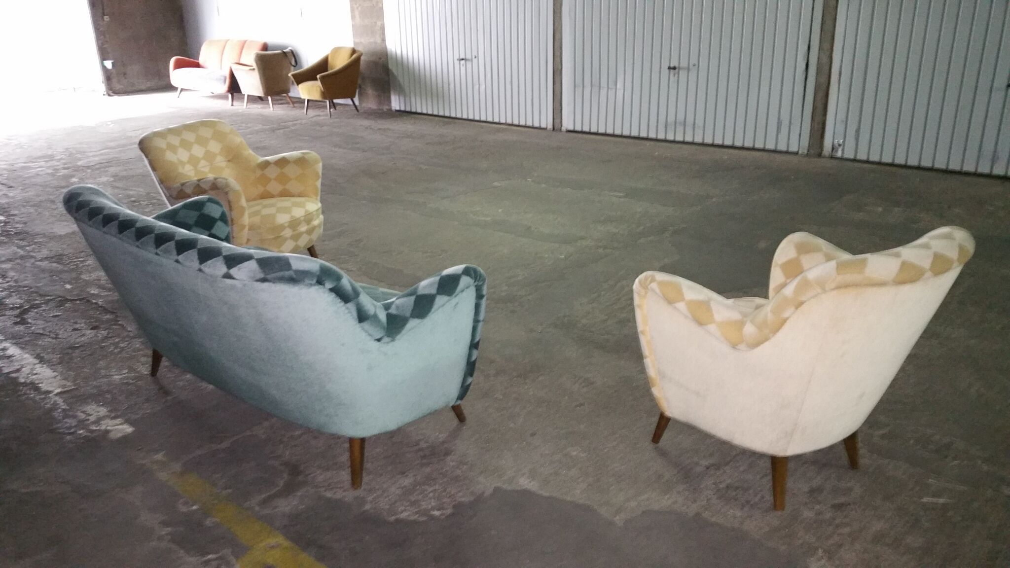 Sofa sofa 'Arc' club organic kidney years 50-60