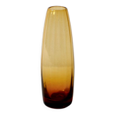 Petit vase en verre ambré miel du milieu du siècle / Suède / années 1970