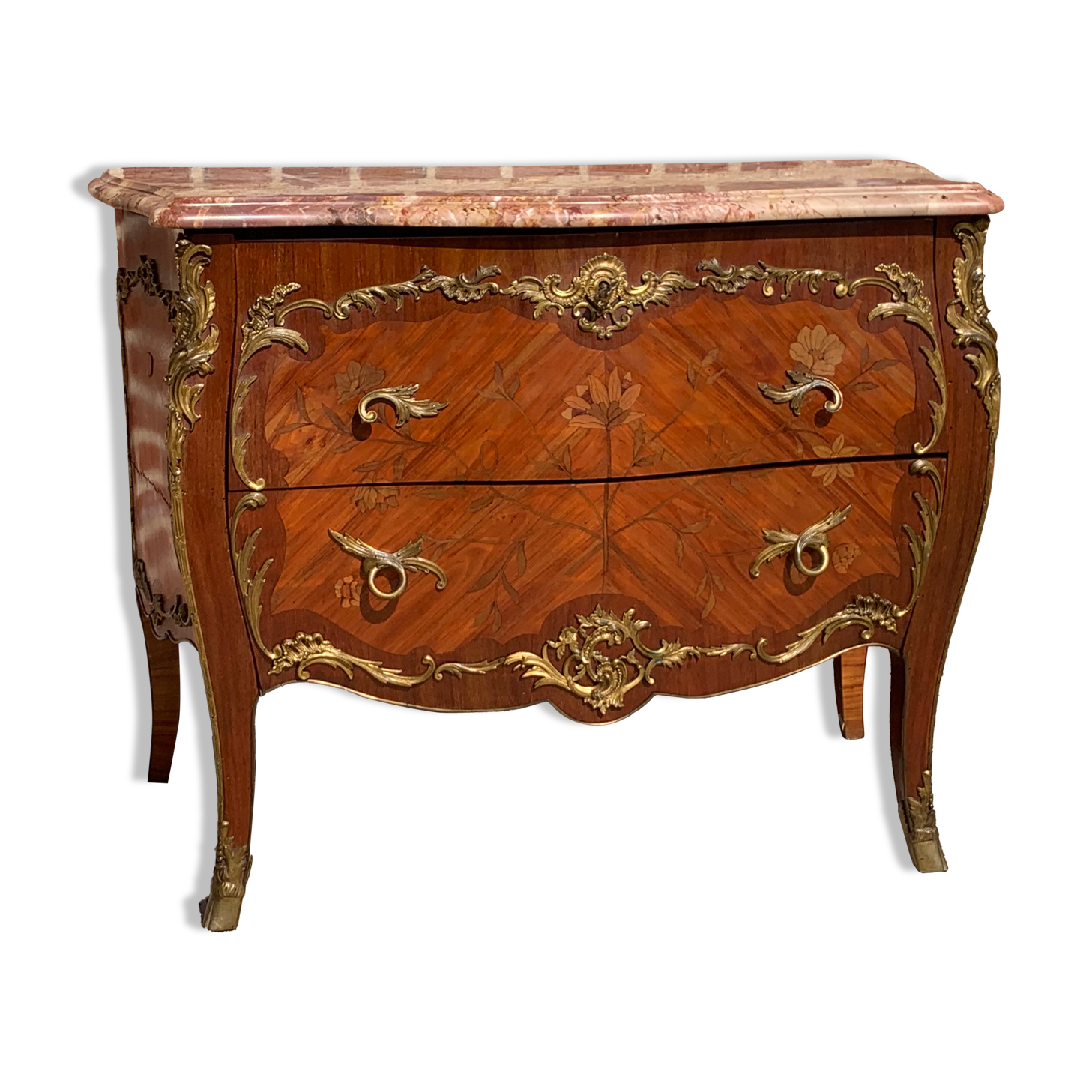 Jumper dresser dresser in louis XV marquetry around 1900