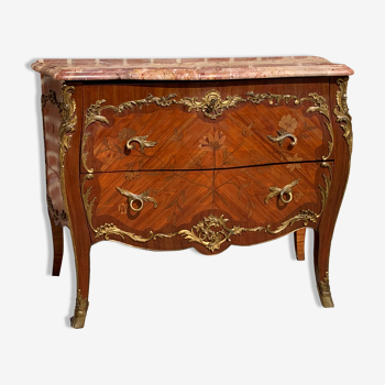 Jumper dresser dresser in louis XV marquetry around 1900