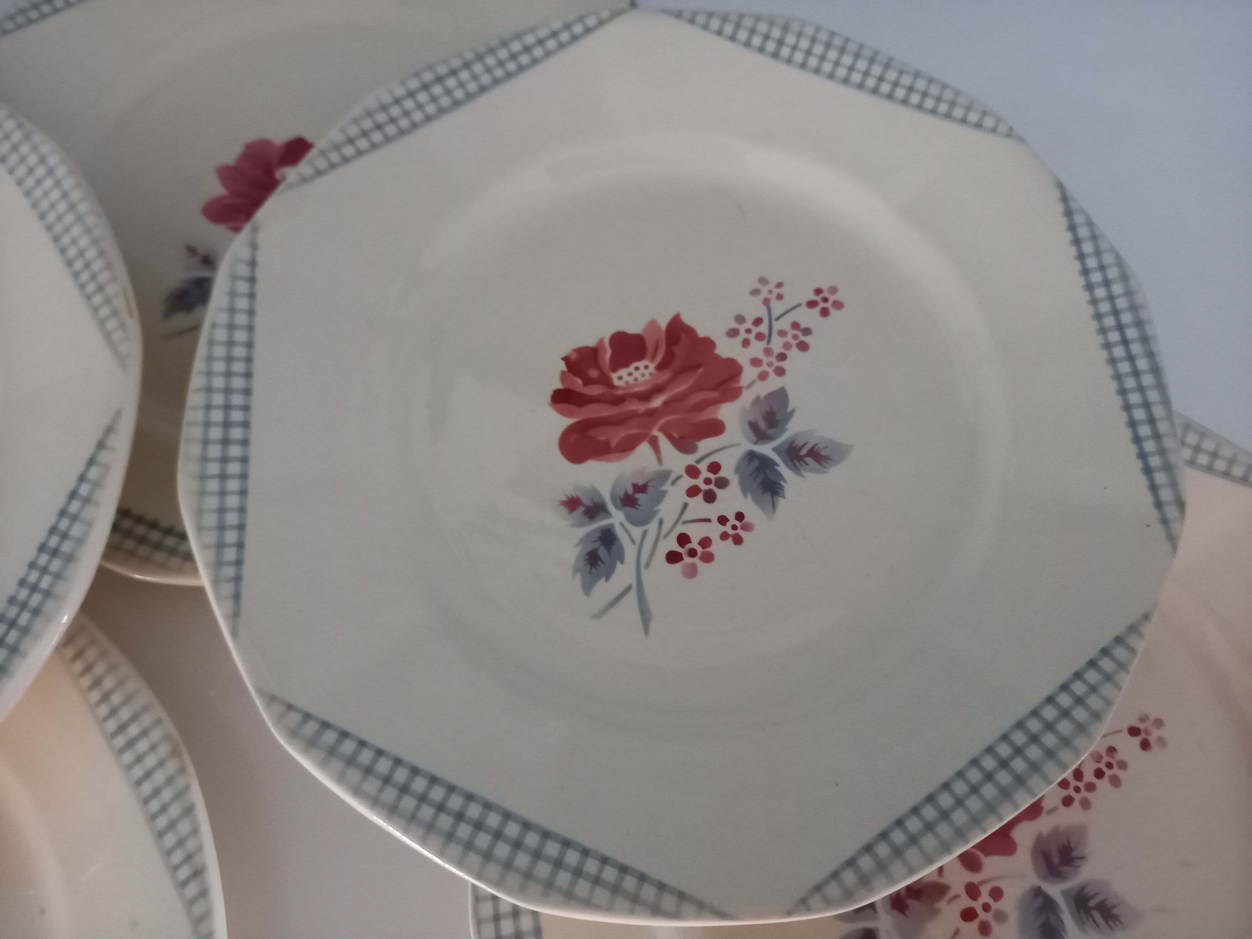 Lot of 6 flat plates Digoin Sarreguemines