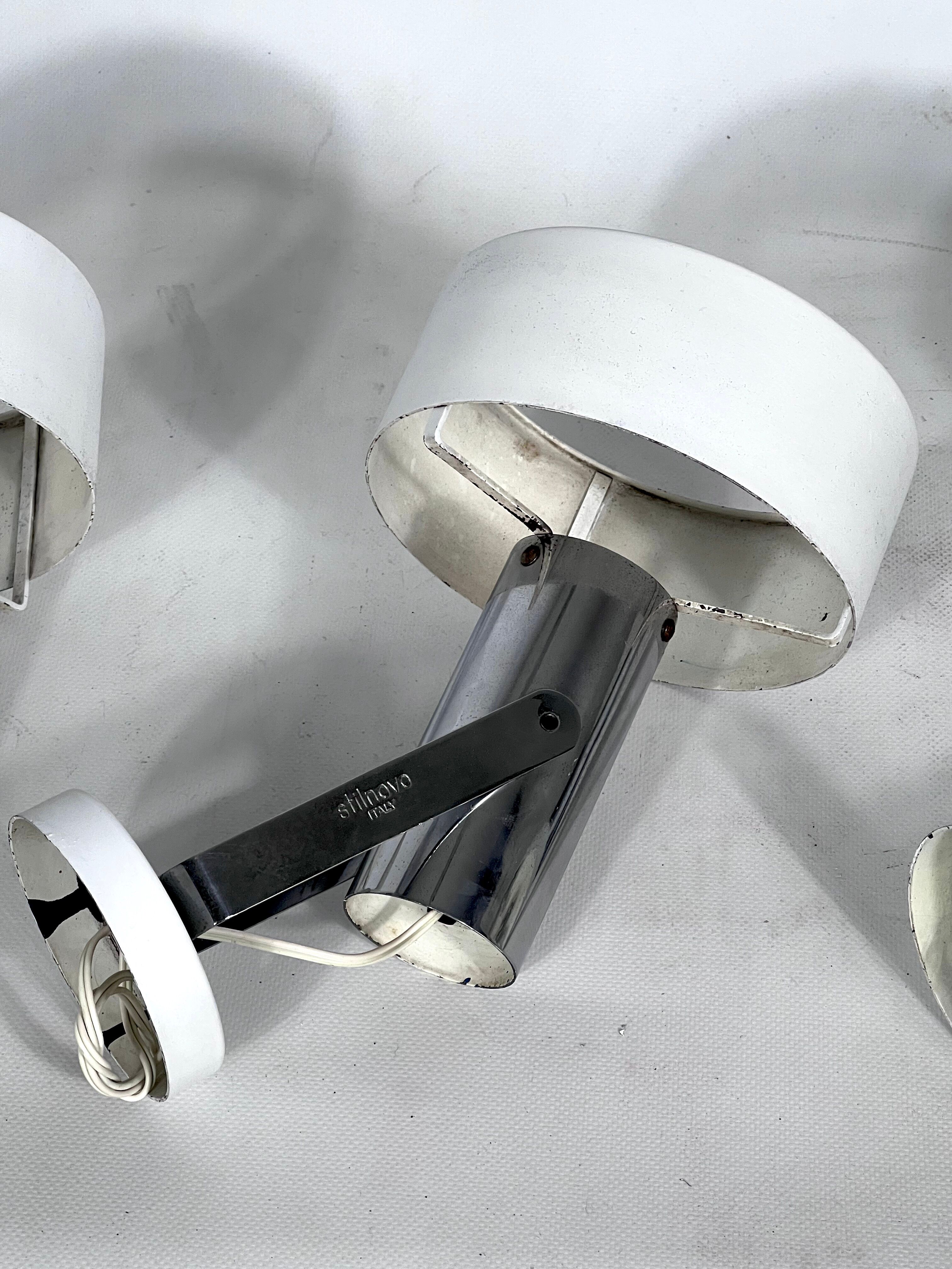 Stilnovo Milano, set of five orientable wall lights from 50s