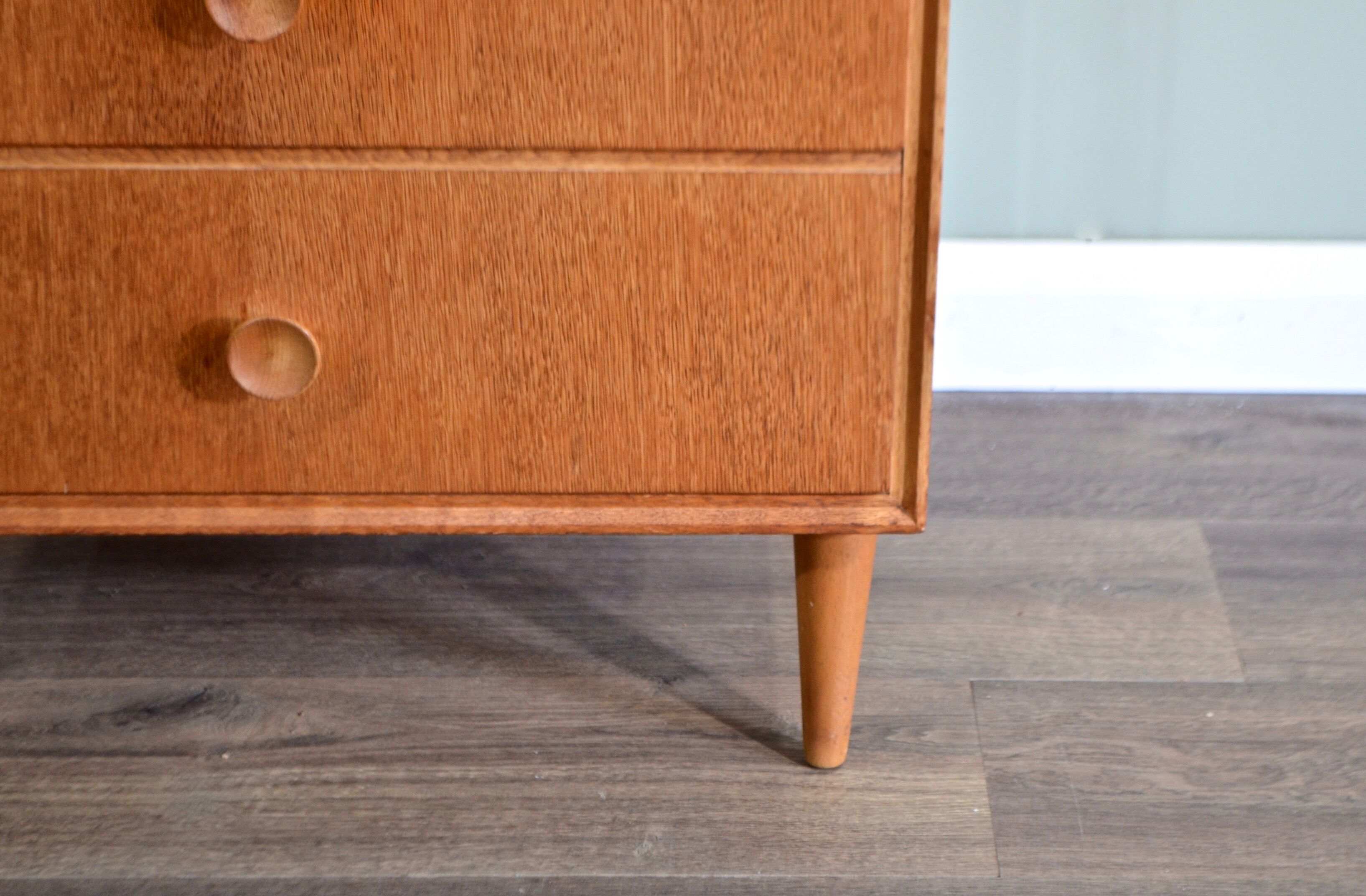 Vintage Meredew Tallboy / Chest Of Drawers in Oak.