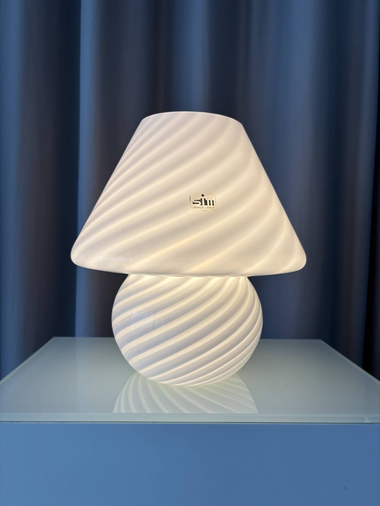 Vintage 1970s Italian Murano Swirl Glass Table Lamp – SIM Venezia