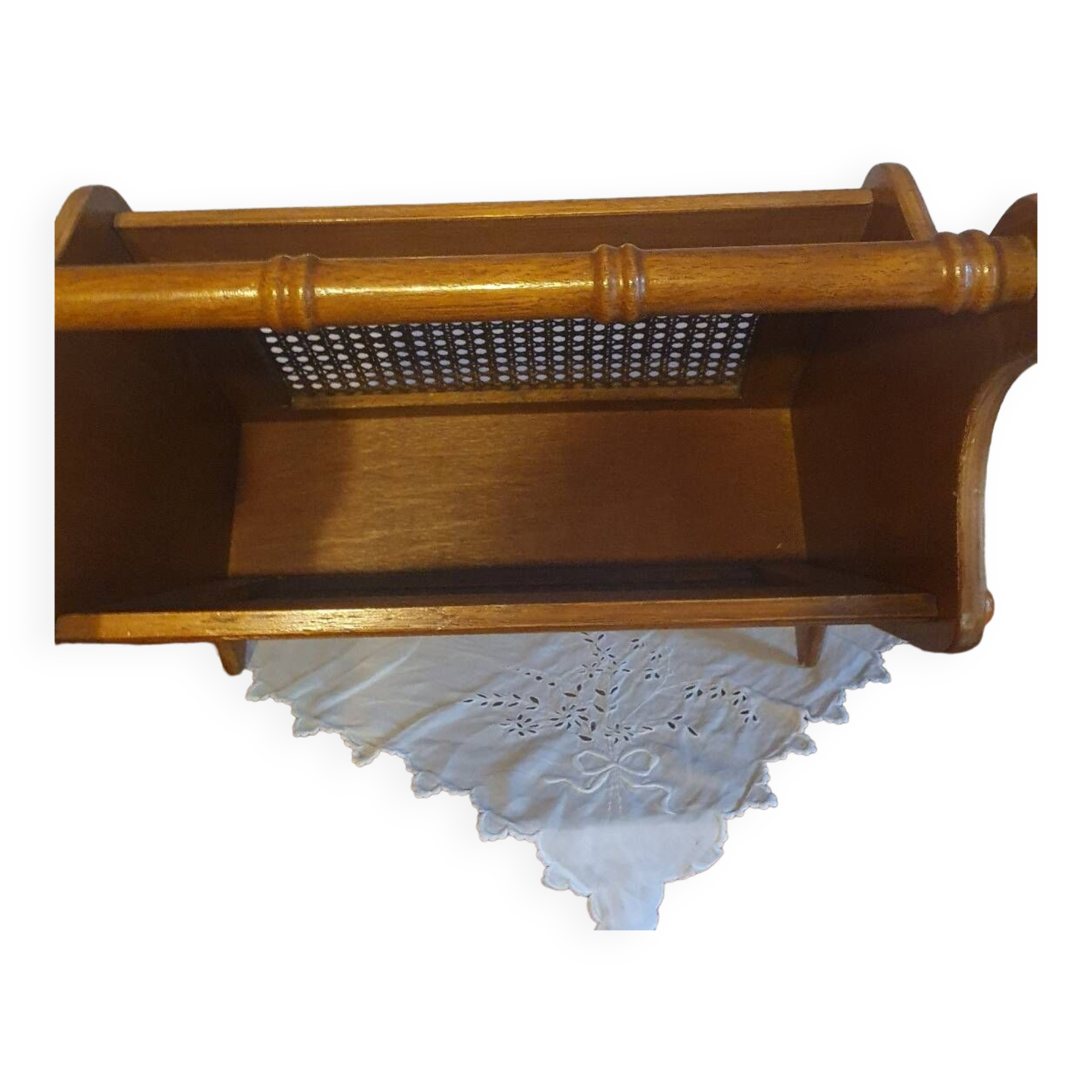 Vintage cane magazine rack