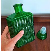 Midcentury Italian Green Glass Caraf/Bottle with Stopper, 1960s.