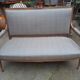 Sofa bench, louis xvi two-seater style, walnut structure