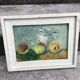 Oil on panel. our fishes