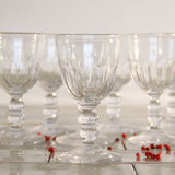 8 carved crystal wine glasses