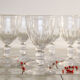 8 carved crystal wine glasses