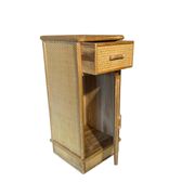 High rattan bedside accent table
