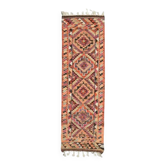 Tapis coureur vintage turc en laine et coton noué à la main des années 1970, 100x322.