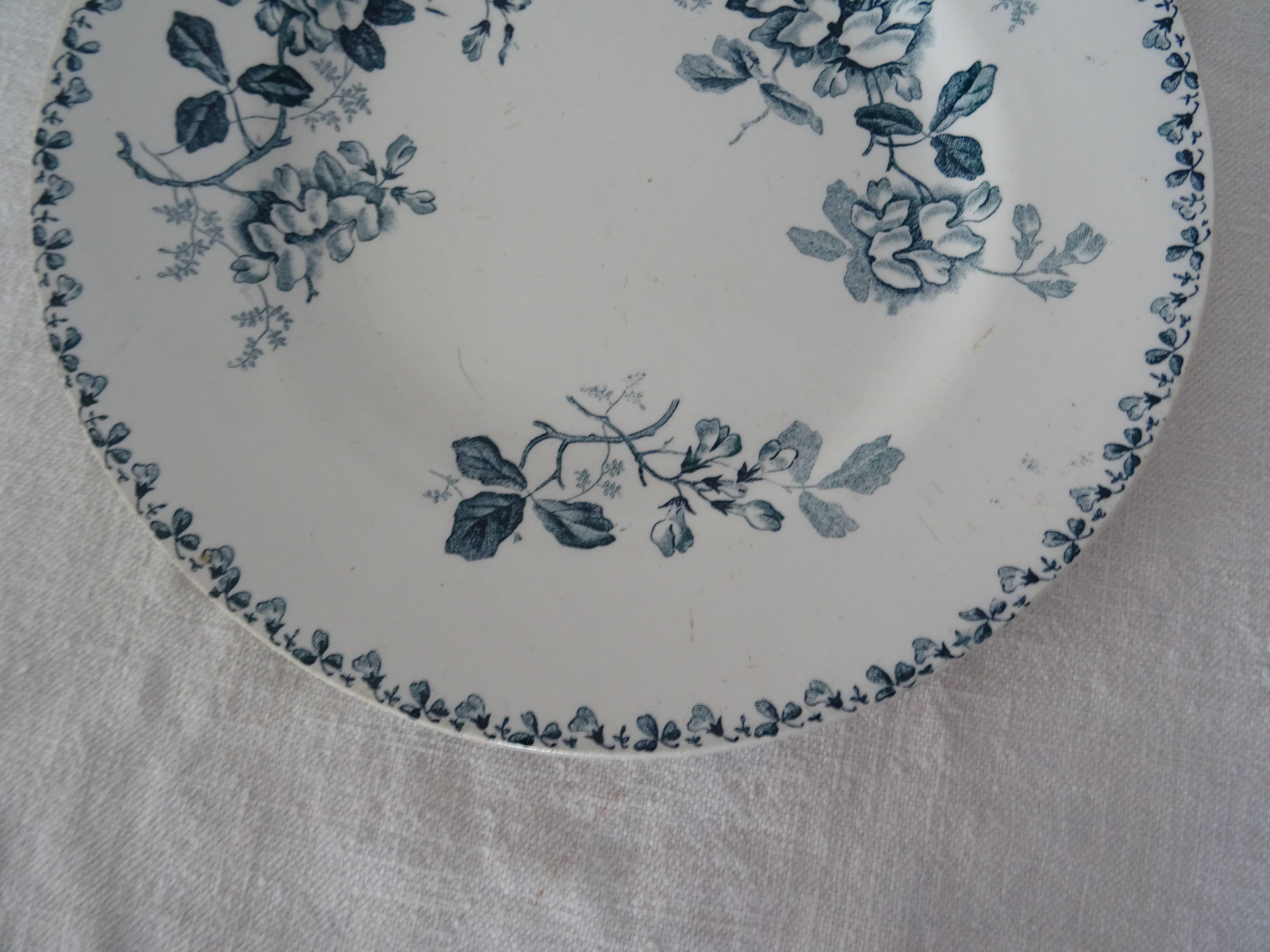 PLATE Saint Amand hamage faience old flowers ACACIA 299112