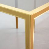 Solid Brass Side Tables with Smokey Glass Top by Vereinigte Werkstatten 70s