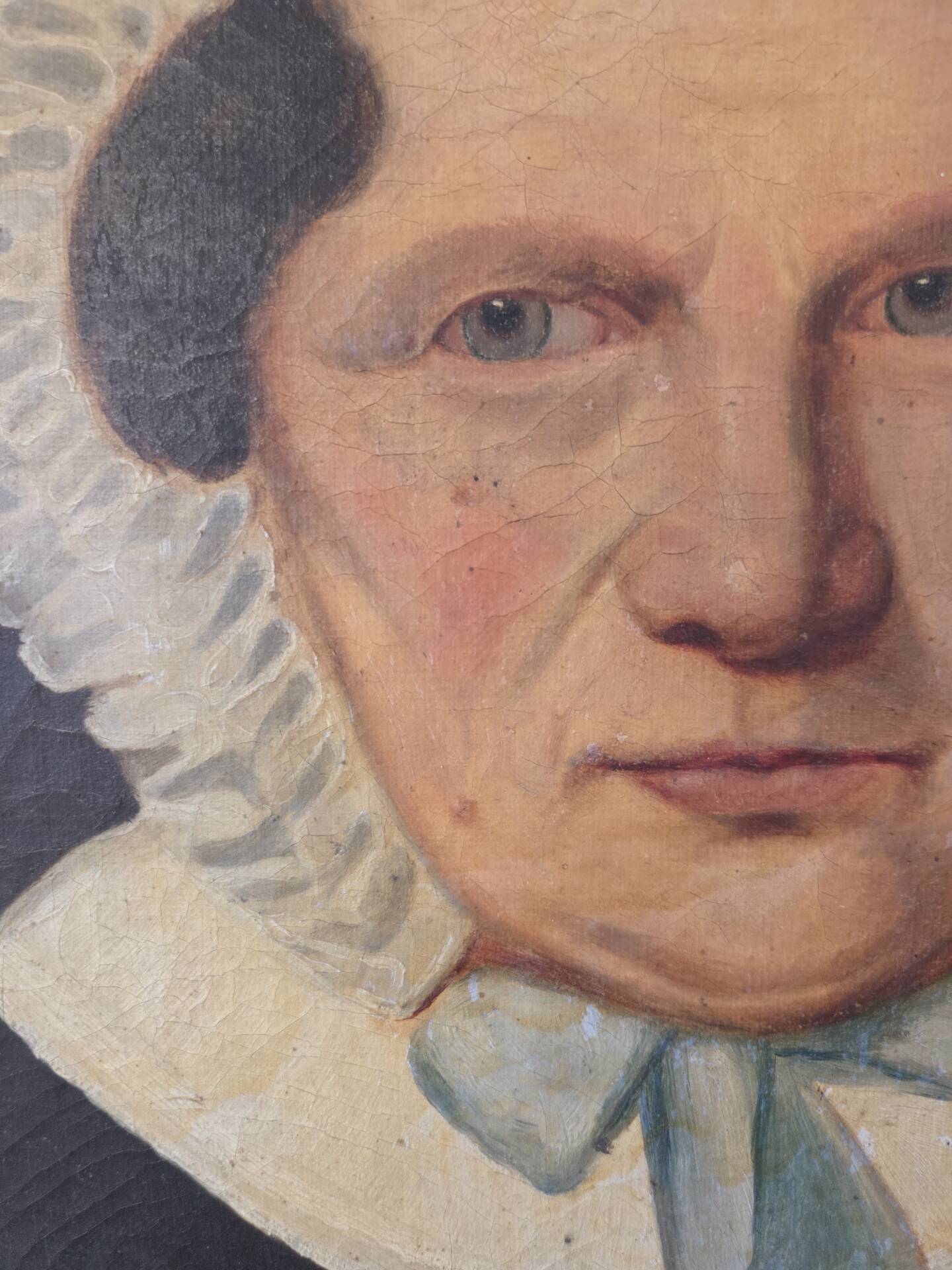 Portrait ancien, peinture a l’huile XIXe