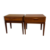 Pair of bedsides in teck
