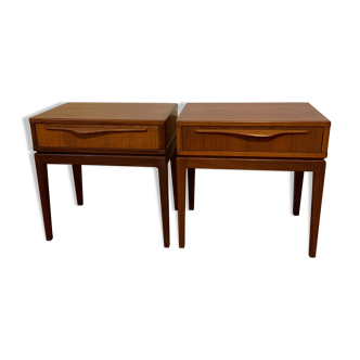 Pair of bedsides in teck