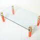 Rare coffee table lacquer orange bronze glass signed Garouste & Bonetti 1995