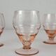 5 pink glass wine glasses