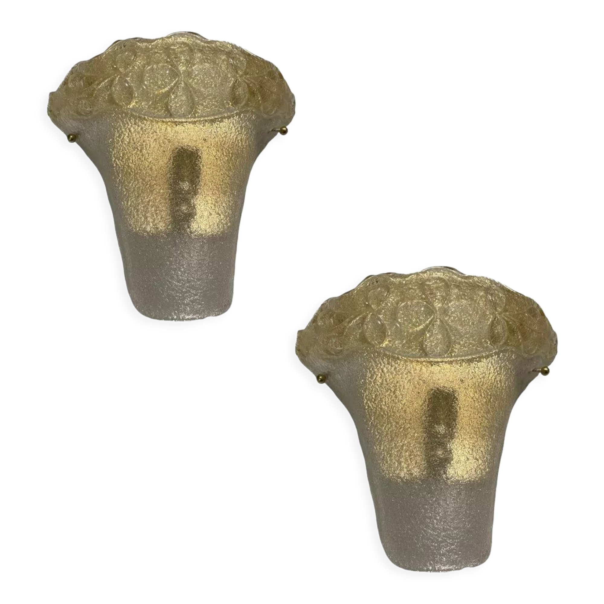 2 murano glass sconces, 1980s